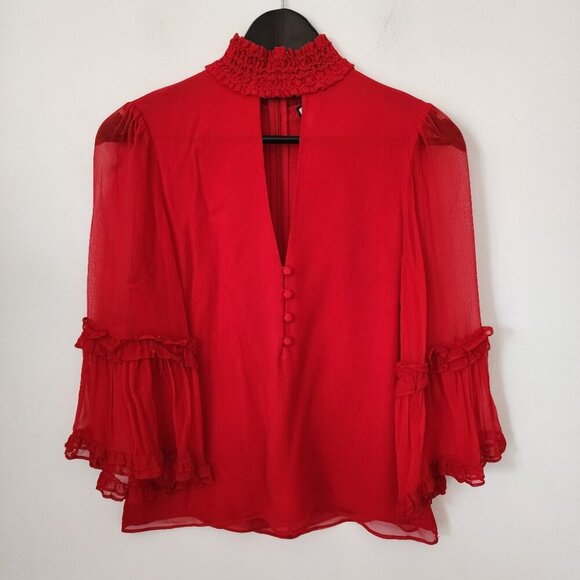 Alexis Tops - Alexis 100% Silk Hiro Turtleneck With Cutout Blouse